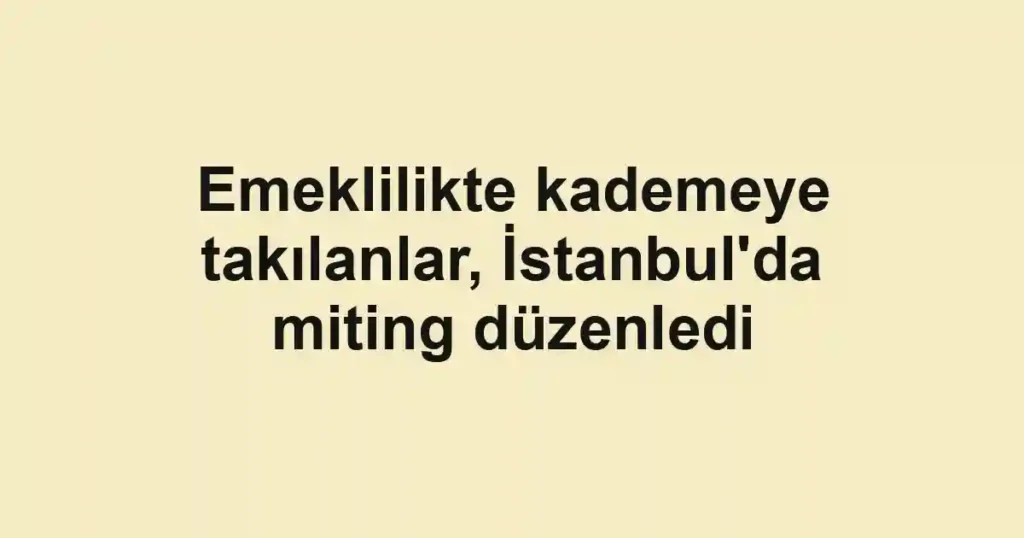 Emeklilikte kademeye takılanlar, İstanbul'da miting düzenledi