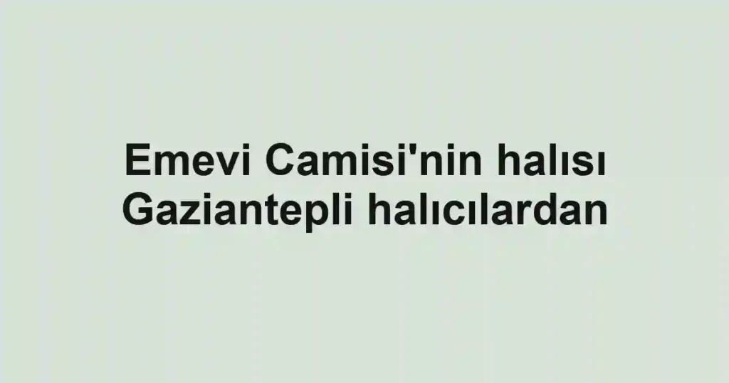 Emevi Camisi'nin halısı Gaziantepli halıcılardan