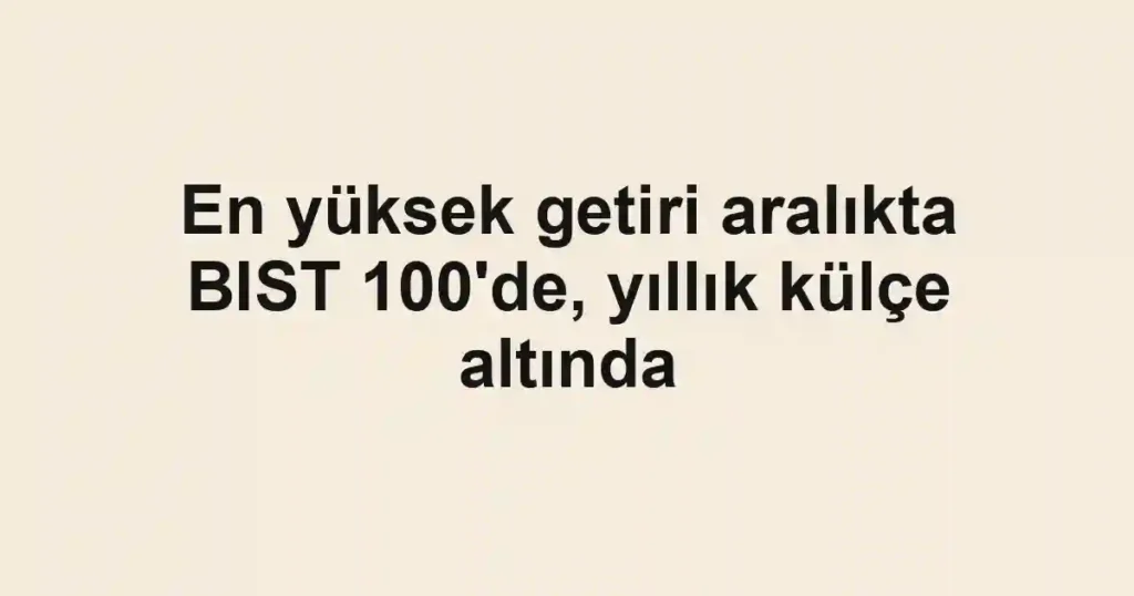 En yüksek getiri aralıkta BIST 100'de, yıllık külçe altında