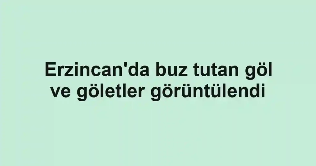 Erzincan'da buz tutan göl ve göletler görüntülendi