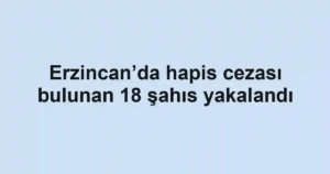 Erzincan’da hapis cezası bulunan 18 şahıs yakalandı