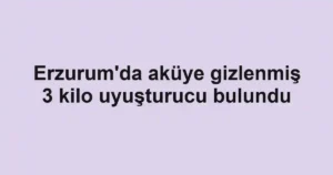 Erzurum'da aküye gizlenmiş 3 kilo uyuşturucu bulundu