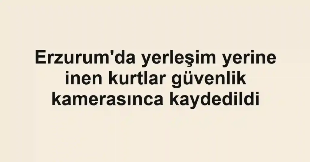 Erzurum'da yerleşim yerine inen kurtlar güvenlik kamerasınca kaydedildi