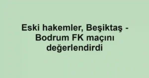 Eski hakemler, Beşiktaş - Bodrum FK maçını değerlendirdi
