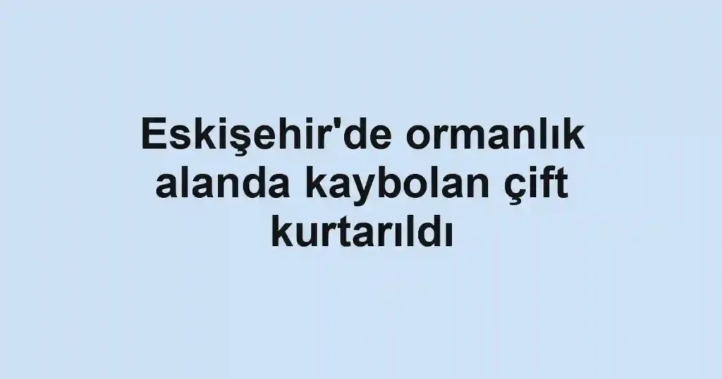 Eskişehir'de ormanlık alanda kaybolan çift kurtarıldı