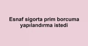 Esnaf sigorta prim borcuma yapılandırma istedi