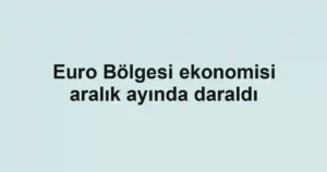 Euro Bölgesi ekonomisi aralık ayında daraldı