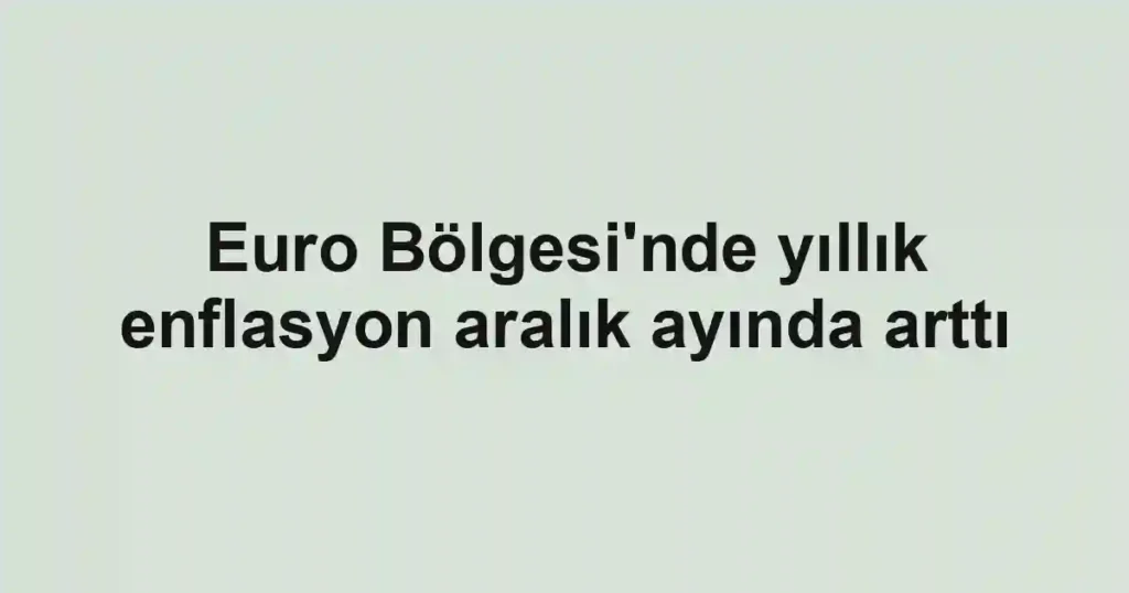 Euro Bölgesi'nde yıllık enflasyon aralık ayında arttı