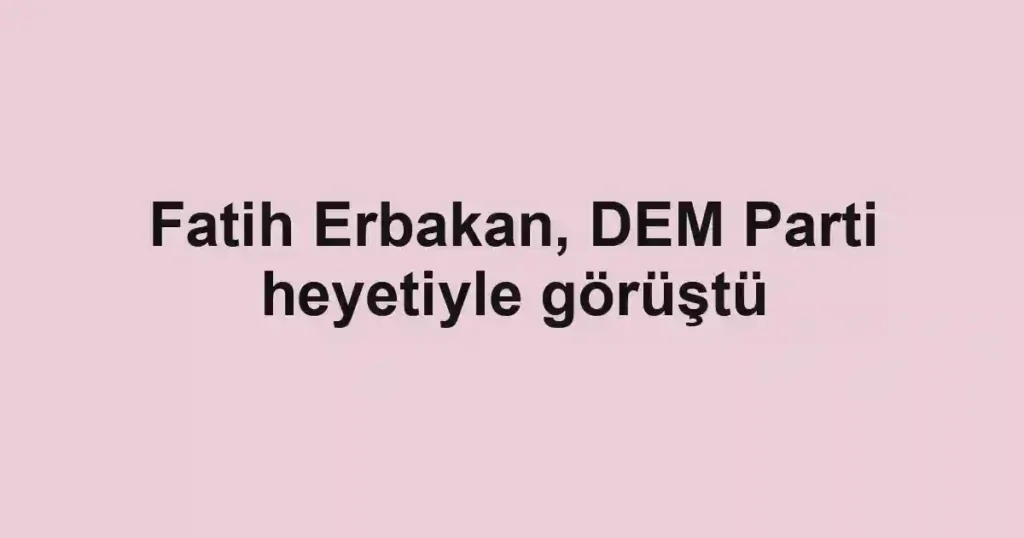Fatih Erbakan, DEM Parti heyetiyle görüştü