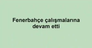 Fenerbahçe çalışmalarına devam etti