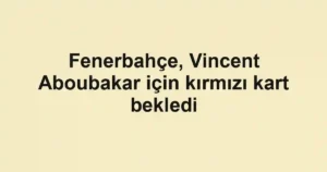 Fenerbahçe, Vincent Aboubakar için kırmızı kart bekledi