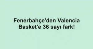 Fenerbahçe'den Valencia Basket'e 36 sayı fark!
