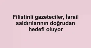 Filistinli gazeteciler, İsrail saldırılarının doğrudan hedefi oluyor