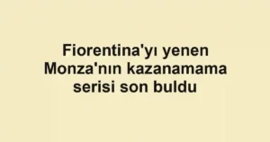 Fiorentina'yı yenen Monza'nın kazanamama serisi son buldu