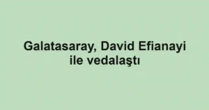 Galatasaray, David Efianayi ile vedalaştı