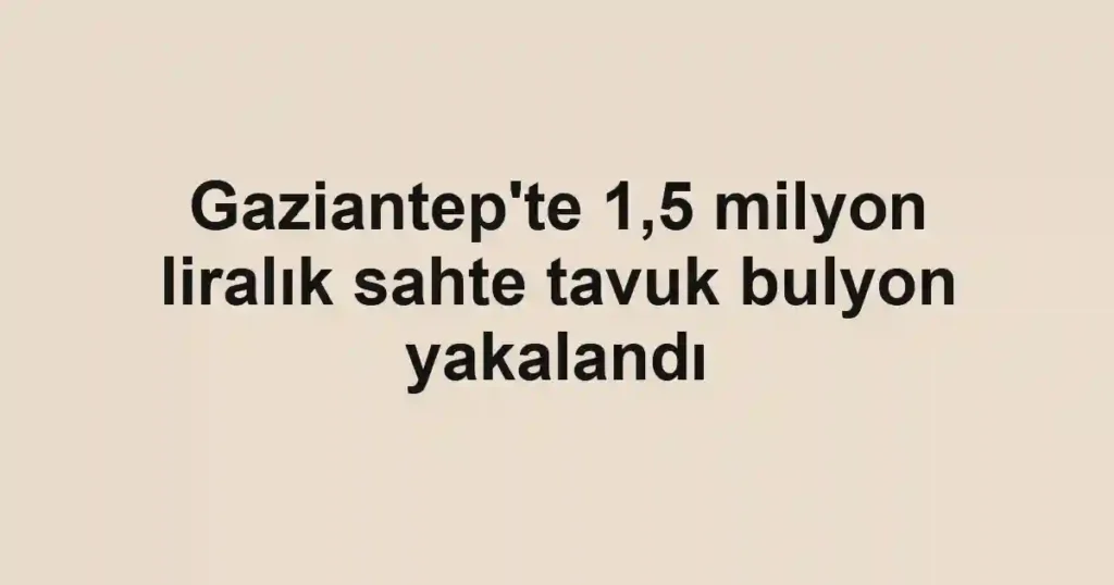 Gaziantep'te 1,5 milyon liralık sahte tavuk bulyon yakalandı