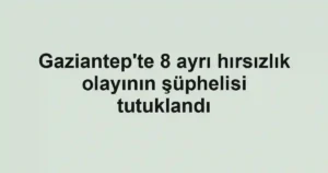 Gaziantep'te 8 ayrı hırsızlık olayının şüphelisi tutuklandı