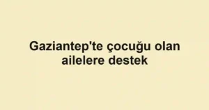 Gaziantep'te çocuğu olan ailelere destek