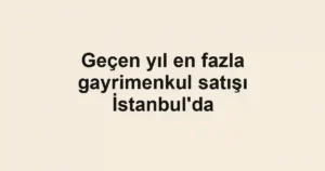 Geçen yıl en fazla gayrimenkul satışı İstanbul'da