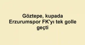 Göztepe, kupada Erzurumspor FK'yı tek golle geçti