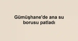 Gümüşhane'de ana su borusu patladı