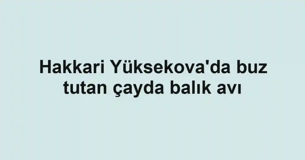 Hakkari Yüksekova'da buz tutan çayda balık avı