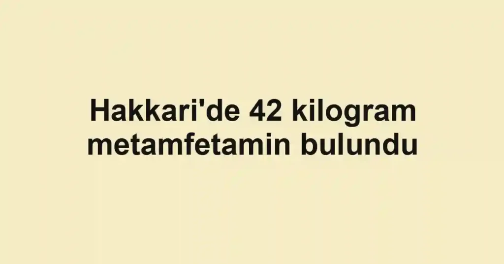 Hakkari'de 42 kilogram metamfetamin bulundu