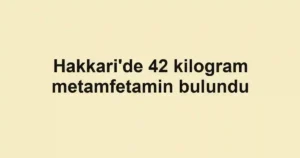 Hakkari'de 42 kilogram metamfetamin bulundu