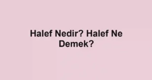 Halef Nedir? Halef Ne Demek?