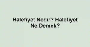 Halefiyet Nedir? Halefiyet Ne Demek?