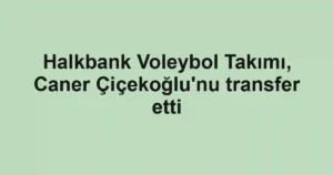 Halkbank Voleybol Takımı, Caner Çiçekoğlu'nu transfer etti