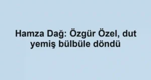 Hamza Dağ: Özgür Özel, dut yemiş bülbüle döndü