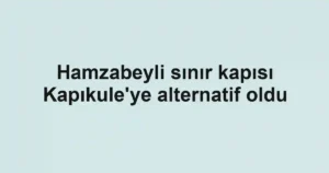 Hamzabeyli sınır kapısı Kapıkule'ye alternatif oldu