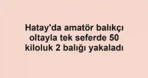 Hatay'da amatör balıkçı oltayla tek seferde 50 kiloluk 2 balığı yakaladı