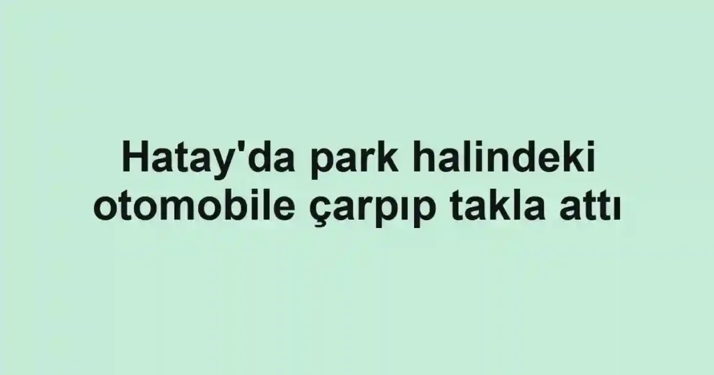 Hatay'da park halindeki otomobile çarpıp takla attı