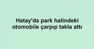 Hatay'da park halindeki otomobile çarpıp takla attı