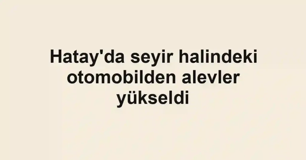 Hatay'da seyir halindeki otomobilden alevler yükseldi