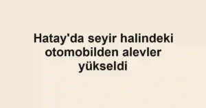 Hatay'da seyir halindeki otomobilden alevler yükseldi