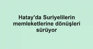 Hatay'da Suriyelilerin memleketlerine dönüşleri sürüyor