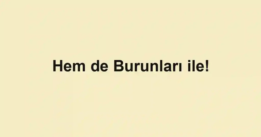 Hem de Burunları ile!