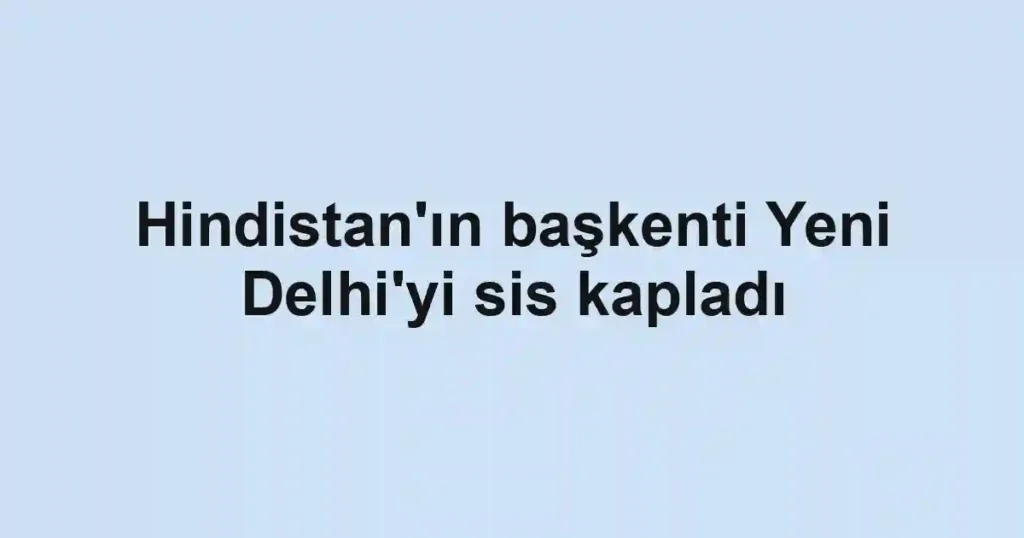 Hindistan'ın başkenti Yeni Delhi'yi sis kapladı