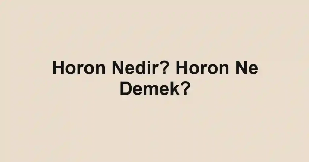 Horon Nedir? Horon Ne Demek?