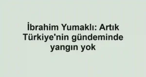 İbrahim Yumaklı: Artık Türkiye'nin gündeminde yangın yok