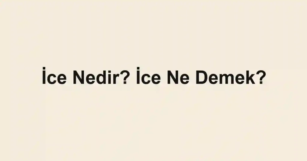 İce Nedir? İce Ne Demek?