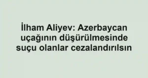 İlham Aliyev: Azerbaycan uçağının düşürülmesinde suçu olanlar cezalandırılsın