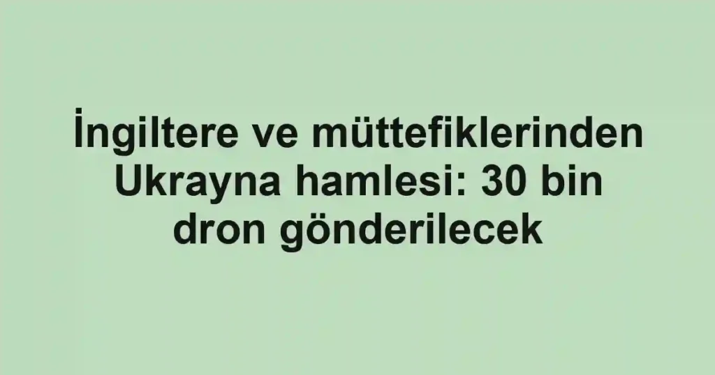 İngiltere ve müttefiklerinden Ukrayna hamlesi: 30 bin dron gönderilecek