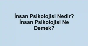 İnsan Psikolojisi Nedir? İnsan Psikolojisi Ne Demek?