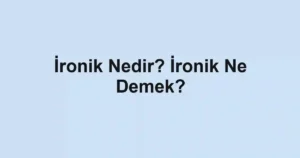 İronik Nedir? İronik Ne Demek?