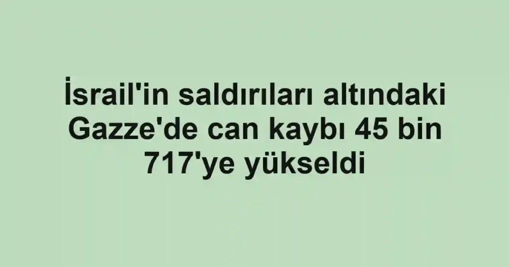 İsrail'in saldırıları altındaki Gazze'de can kaybı 45 bin 717'ye yükseldi