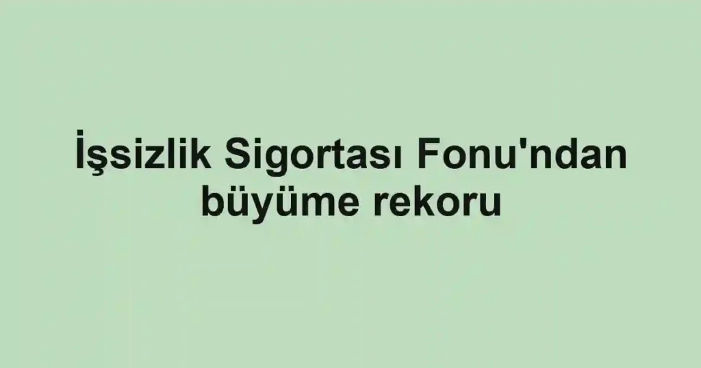 İşsizlik Sigortası Fonu'ndan büyüme rekoru